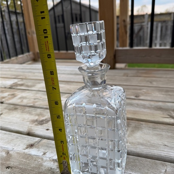 Vintage  Crystal Glass Decanter, square stop, heavy 4,5lbt - Picture 13 of 13